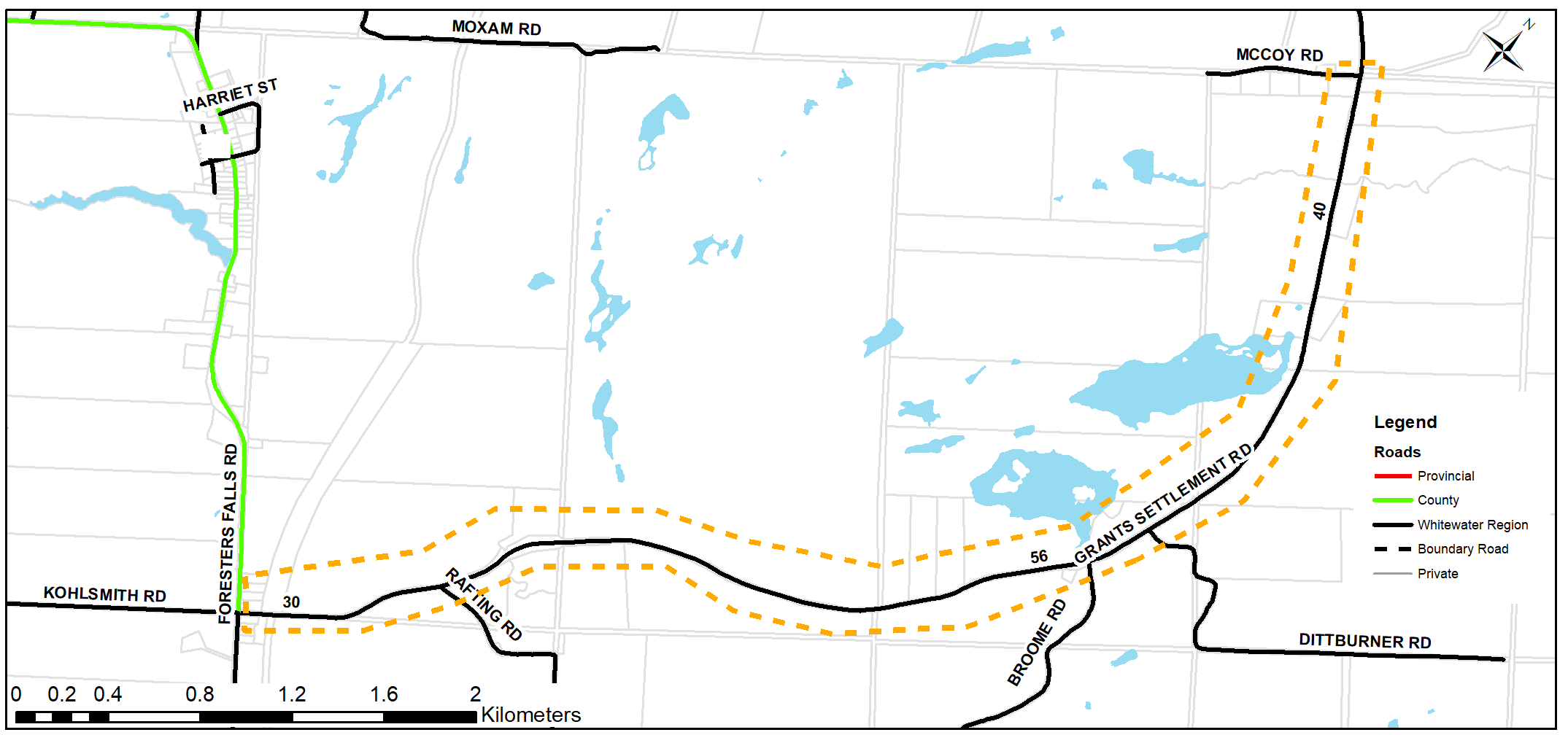 Map of Grants Settlement road