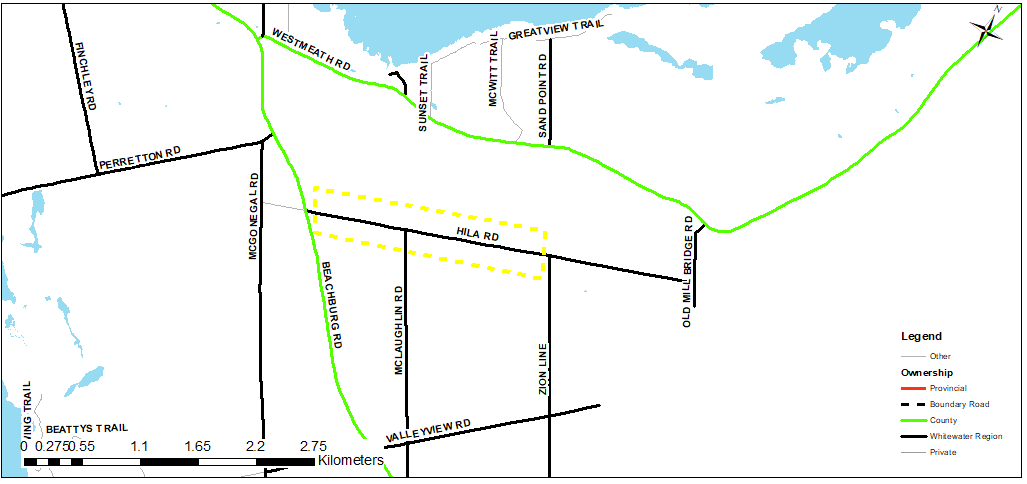 Map of Hila road