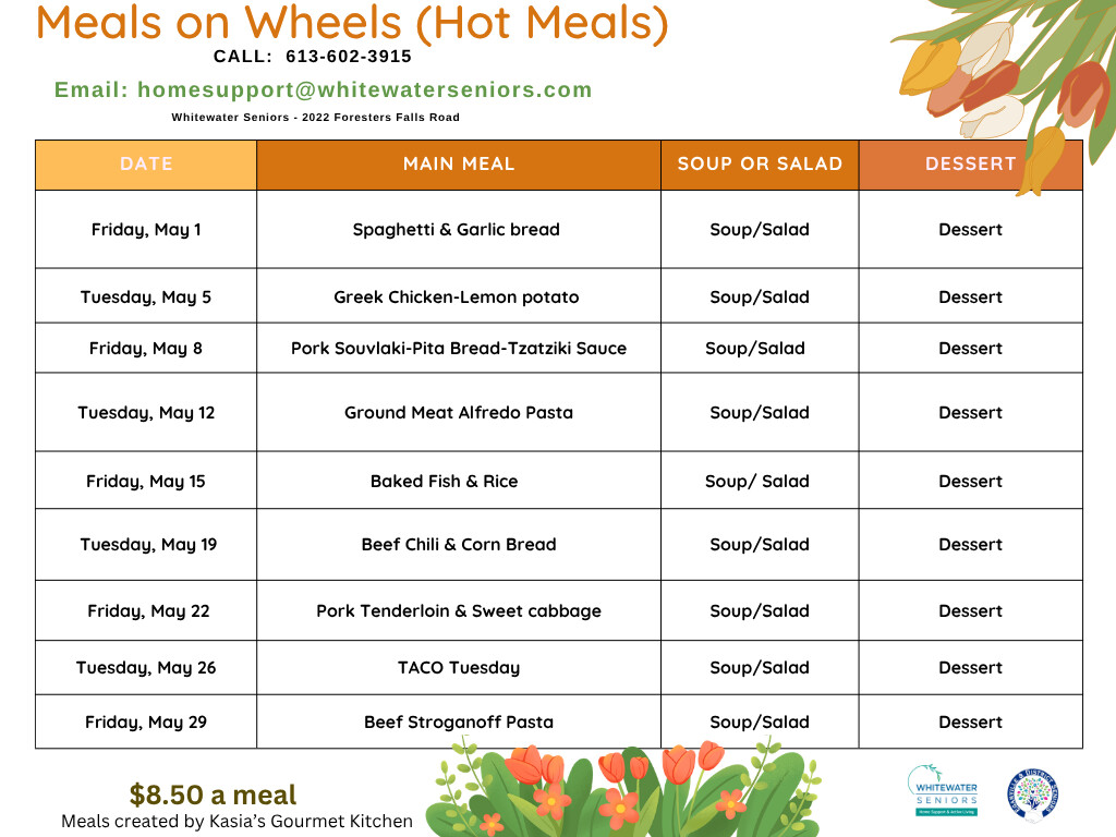 Meals on Wheels April Menu