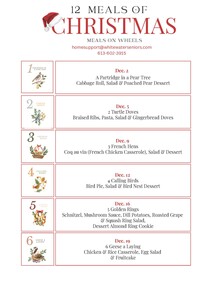 MOW September Friday Menu