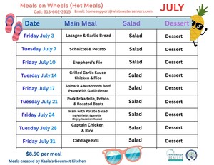 Meals on Wheels July Menu