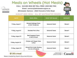 MOW August Friday Menu