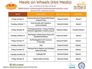 MOW September Friday Menu