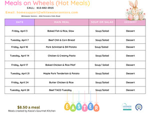 Meals on Wheels April Menu
