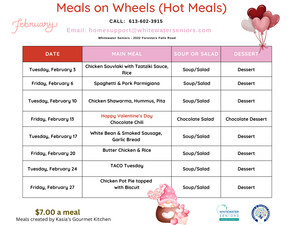 MOW September Friday Menu